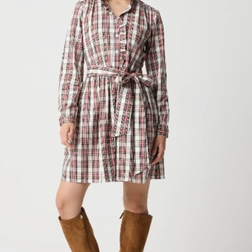 J. Crew Tartan Mini Shirt Dress